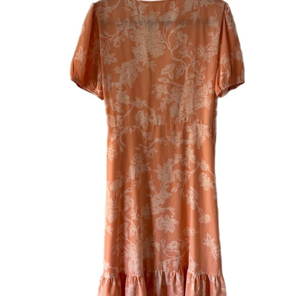 Easter Feminine Floral Wrap Ruffles Spring Wedding Party Event Dress - Picture 4 of 4